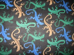 Thumbnail of Lizard Iguana Reptile Black cotton flannel by the yard 