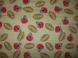 Thumbnail of Sport Team Football and Helmet beige cotton flannel By the yard