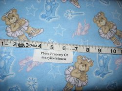 Thumbnail of Ballet Teddy Bears Tutu wand star slippers blue cotton flannel by the yard