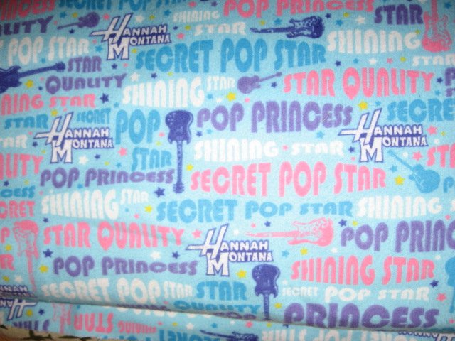Hanna Montana Pop Star Pre teen 100% cotton flannel By the yard