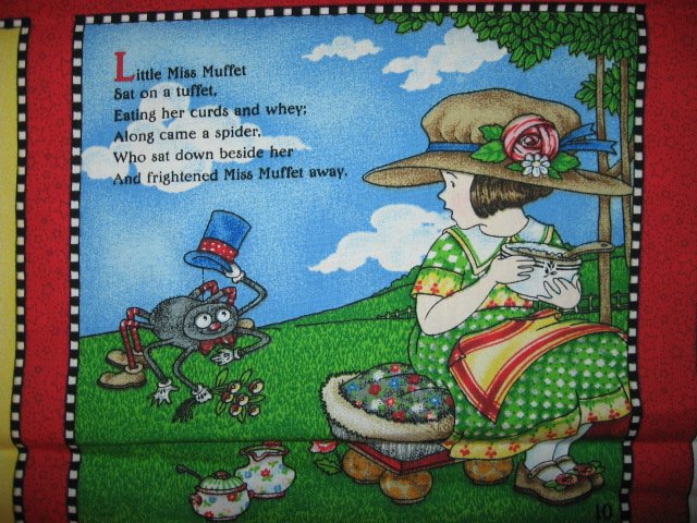 Image 4 of Mary  Engelbreit Mother Goose  soft book Fabric panel red rare Vol  2 