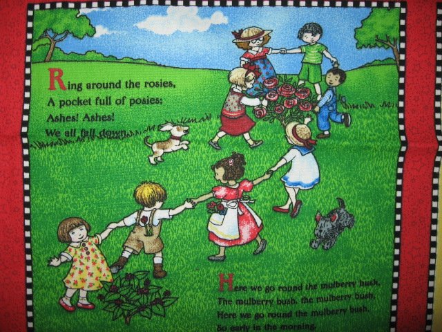 Image 7 of Mary  Engelbreit Mother Goose  soft book Fabric panel red rare Vol  2 