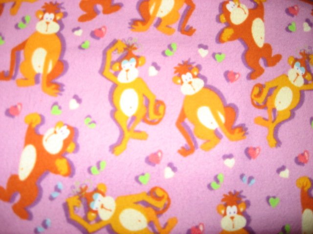 Monkeys Whimsical Lilac 100% Cotton Flannel By the Yard