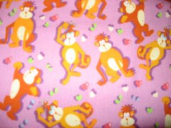 Thumbnail of Monkeys Whimsical Lilac Cotton Flannel By the Yard