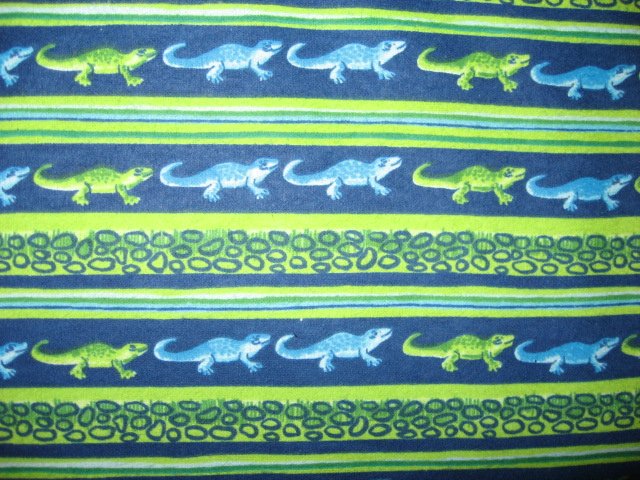 Image 0 of Aligators and Crocodiles on blue and green 100% cotton flannel By the Yard