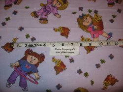 Thumbnail of Cabbage Patch Doll Butterfly Flower hula hoop lilac flannel by the yard