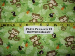 Thumbnail of SNUGGLE FLANNEL GREEN SOFT Smiling Monkey Toucan Jungle Vine Coconut By the Yard