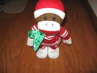 DanDee Licensed Sock Monkey 15 talking dancing doll Christmas outfit and scarf