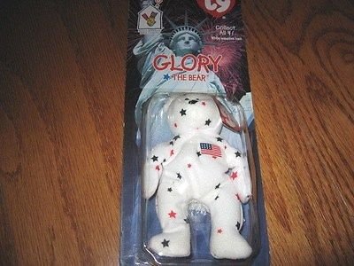 Image 0 of Ty Glory the bear small patriotic beanie doll new in package