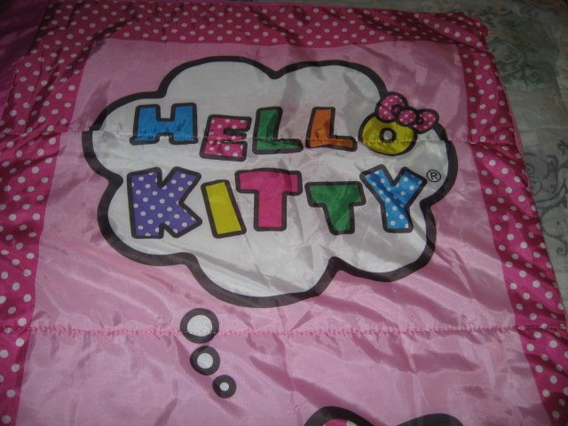 Image 3 of Sanrio Hello Kitty pink gently used 2014 sleeping bag with polkadots 28