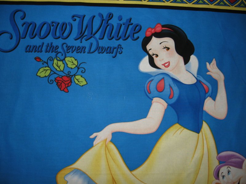 Image 1 of Disney Snow White and 7 Dwarfs Cotton Fabric wall or crib Panel to Sew
