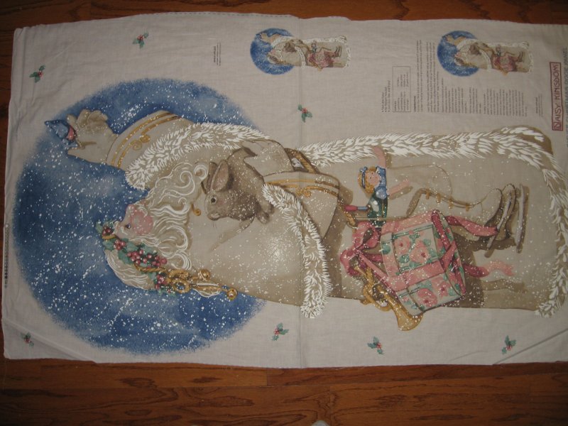 Image 0 of Exquisite Father Christmas bunny Daisy Kingdom Fabric wall door Panel to Sew //