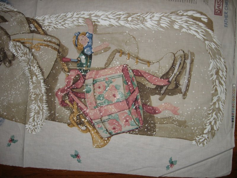 Image 2 of Exquisite Father Christmas bunny Daisy Kingdom Fabric wall door Panel to Sew //