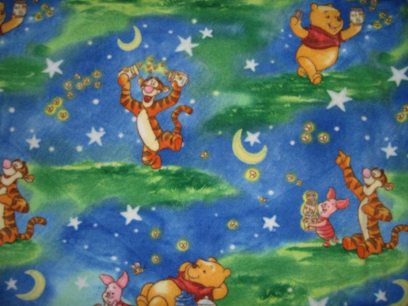 Image 0 of A  Winnie the Pooh Tigger Piglet fireflies toddler fleece blanket 30 x  45