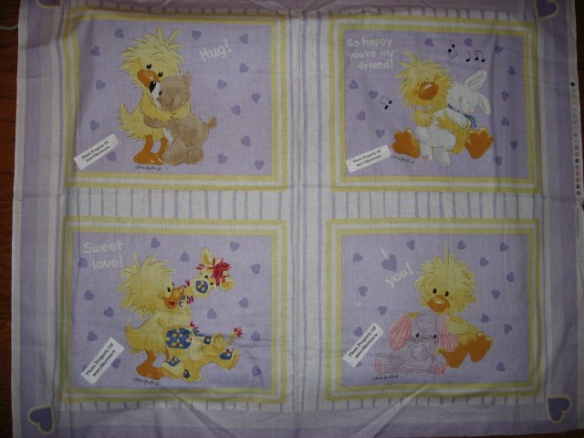 Image 0 of Suzy's Zoo Set of Four Pillow panels Witzy Bunny Elephant Giraffe Bear