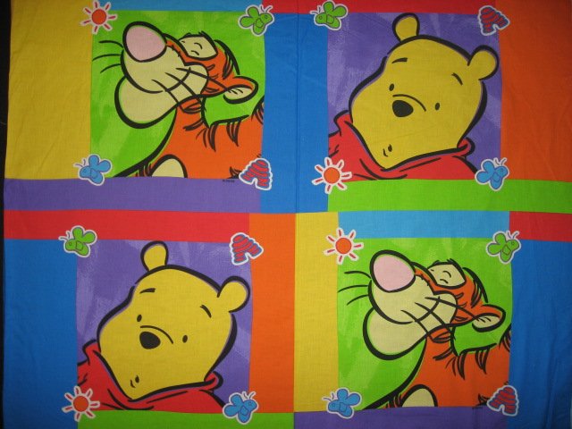 Licensed Disney Winnie the Pooh and Tigger Fabric pillow panel set of four 