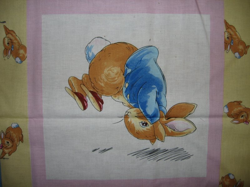 Image 2 of Fabric pillow panels set of 4 Licensed Peter Rabbit Sisters Bunny Bunnies