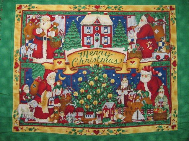 Image 0 of Santa Vintage look Toys Presents Fabric wall panel to sew /