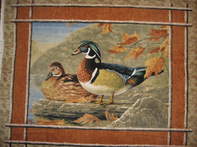 wood ducks on a lake  lightweight fleece  bed blanket 