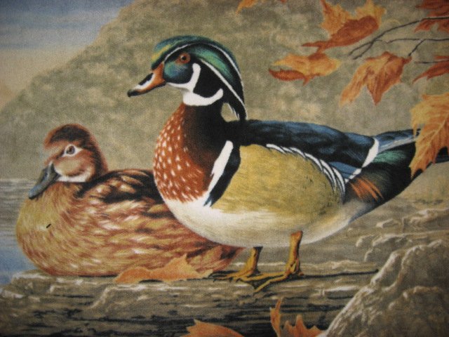 Image 1 of wood ducks lake fleece  bed blanket 