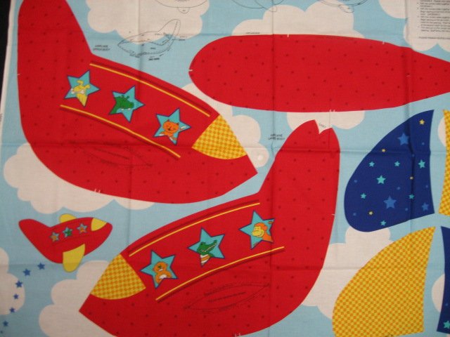 Image 1 of Airplane Stuffable fabric panel to sew