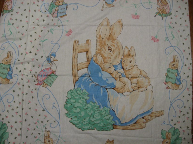 Peter rabbit flannel panel.100% cotton flannel By the Yard RARE