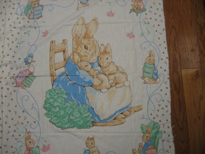 Image 1 of Peter rabbit flannel panel.100% cotton flannel By the Yard RARE