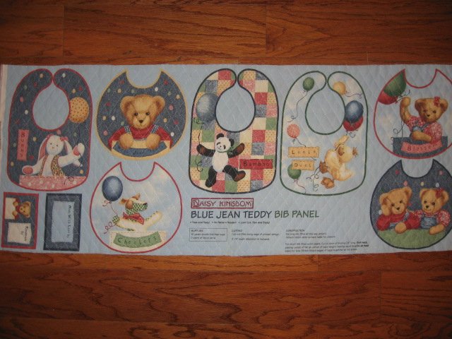 Image 0 of Blue Jean Teddy Seven Quilted Bibs double sided you finish edges