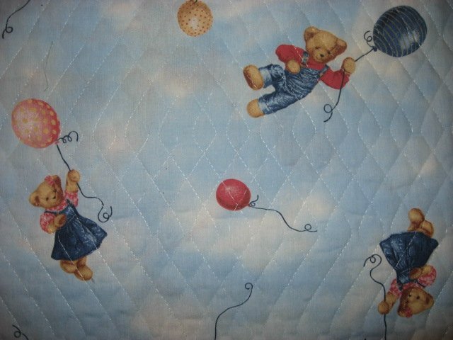 Image 4 of Blue Jean Teddy Seven Quilted Bibs double sided you finish edges