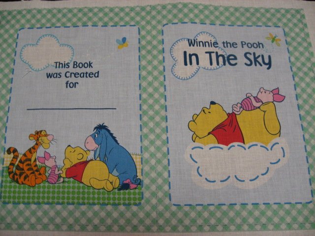 Image 1 of Winnie the Pooh Tigger Piglet Eeyore Sky baby Soft book fabric Panel to sew /
