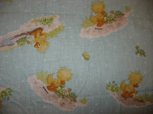 Image 1 of Suzy's Zoo Witzy Duck Patches Giraffe Stars blue fabric By the 1/2  Yard    