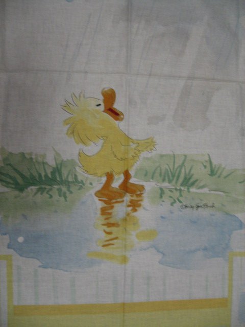 Suzy's Zoo Witzy the Duck Raindrop throw fabric panel to sew