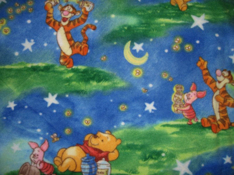 Image 1 of Winnie the Pooh Tigger Piglet handmade fleece blanket 59X45