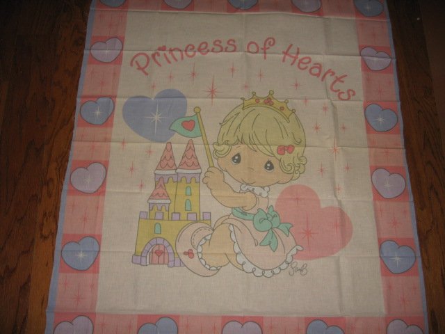 Precious Moments Girl princess Fabric Panel rare to sew