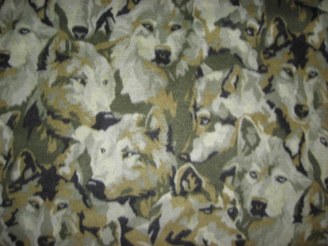 Wild Dog wolves Fleece by the yard 