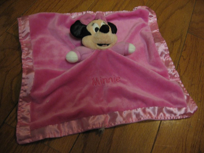 Minnie Mouse Disney Security Lovey pink velour w/satin binding 