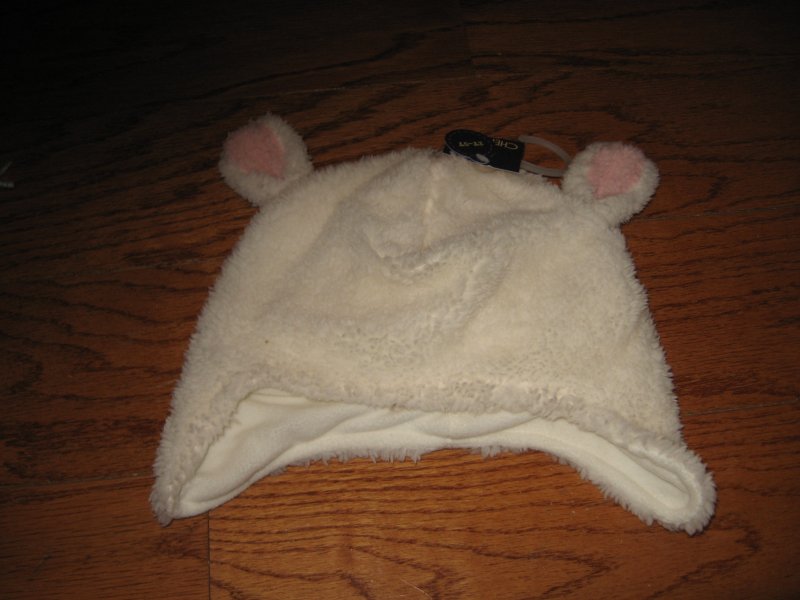 Winter CHEROKEE - infant polyster fleece sheep Hat W/ Ears NWT super soft /