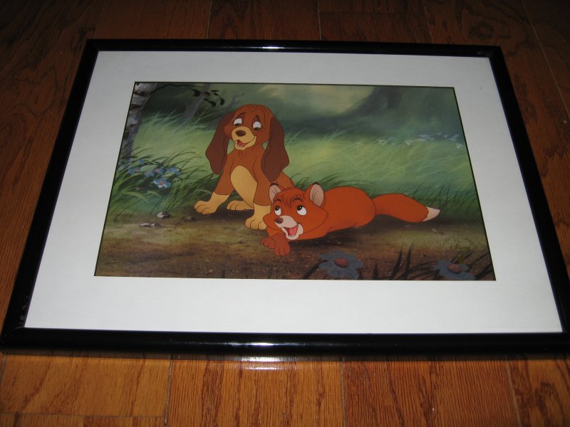 Disney fox and hound commemorative lithograph 1994 13 X 17