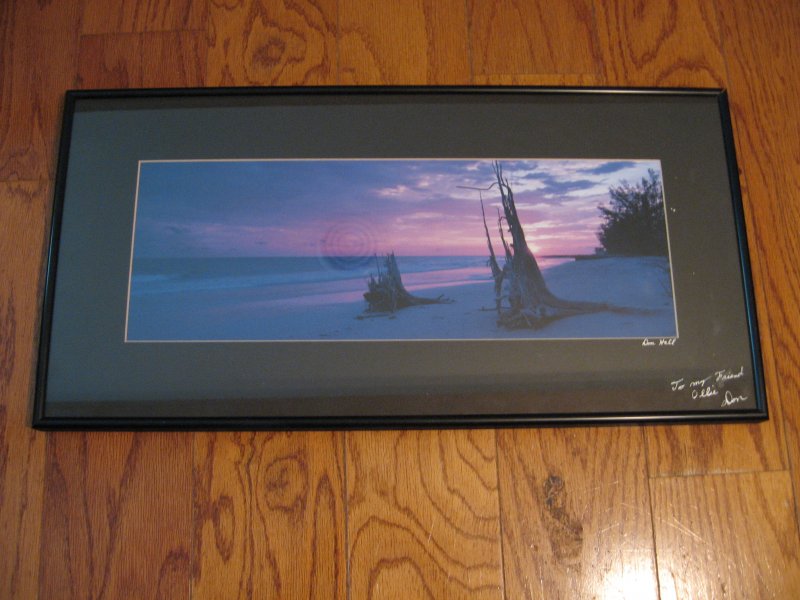 Beach scene Sunset  Don Hall Original Photograph  signed framed matted Unique