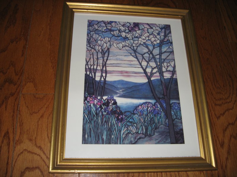 Image 0 of Magnolias & Irises Stained Glass Print  Tiffany Studios  1905 12.5