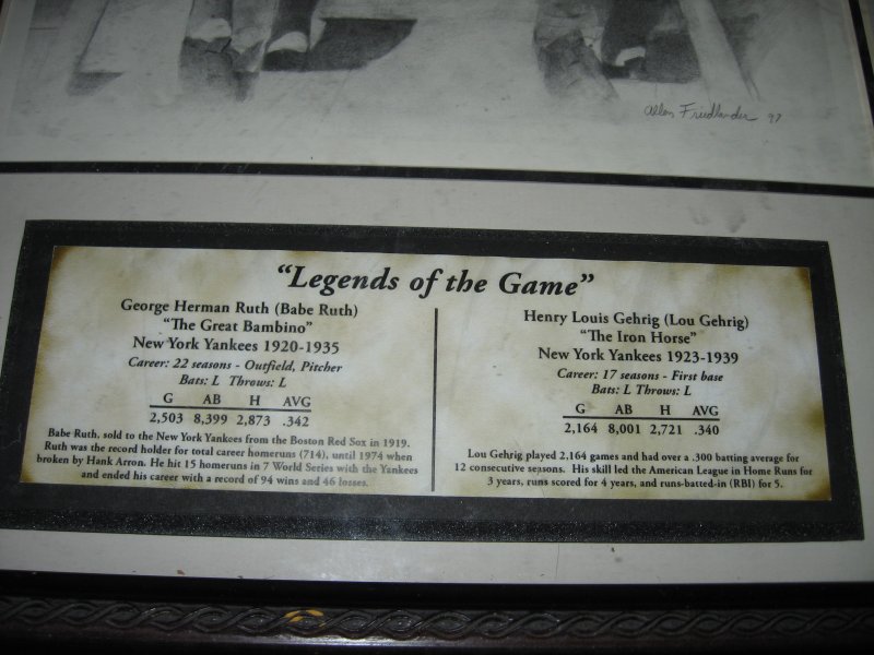Image 1 of Babe Ruth and Lou Gehrig Legends of the Game by Allen Friedlander free shipping