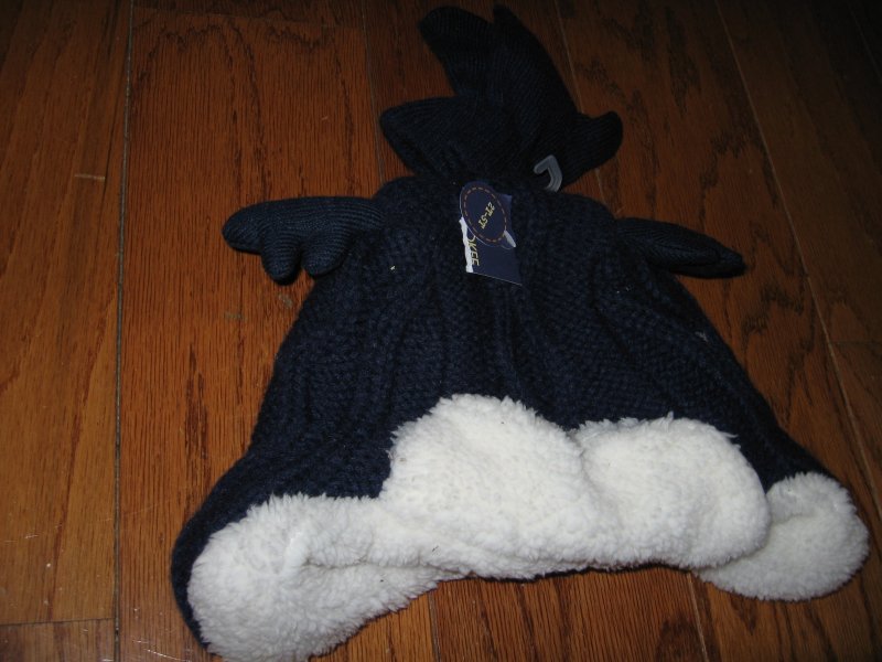 Moose knit Winter child blue Hat new super soft size 2T-5T /