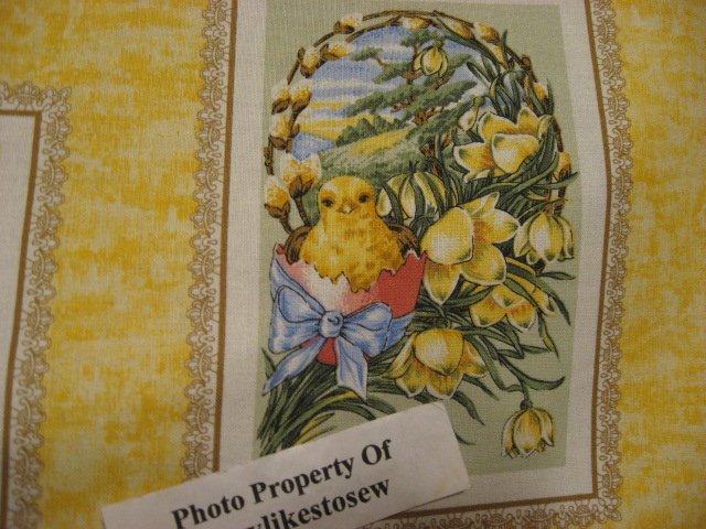 Image 6 of Chickens Country and farm Cotton Red Hen EASTER sewing fabric by the yard