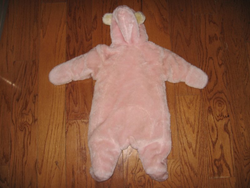 Image 2 of Winnie the Pooh girl Plush fleece pink snow suit like new 3-6 months /