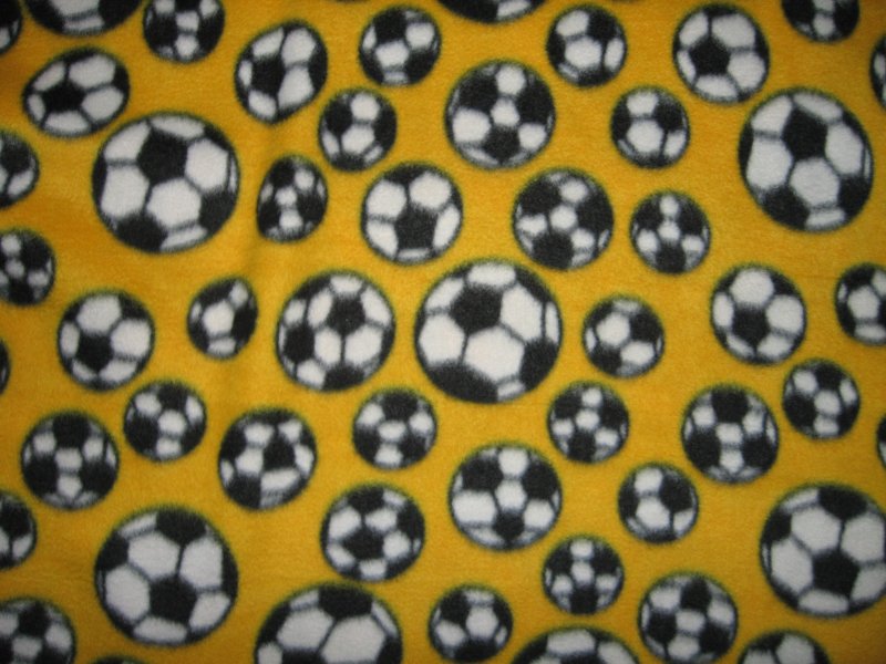 Soccer balls  yellow  Fleece blanket