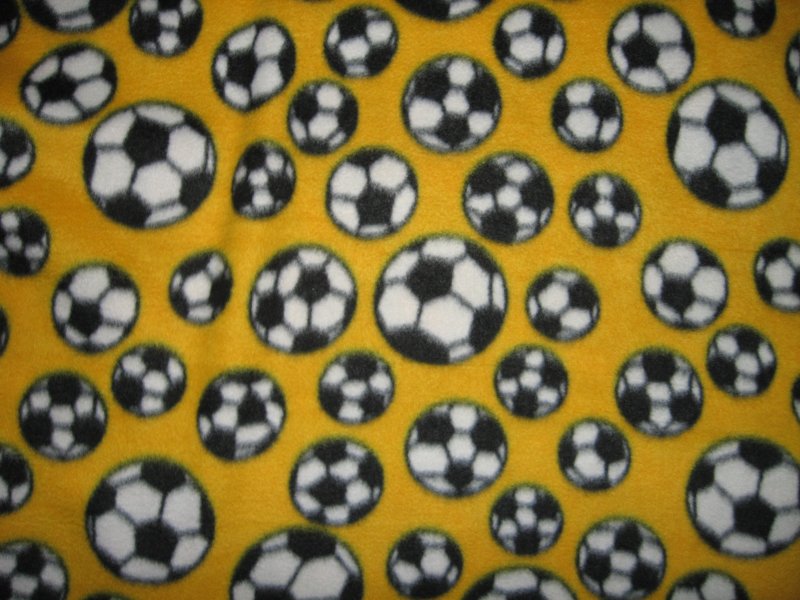 Image 0 of Soccer balls  yellow  Fleece blanket