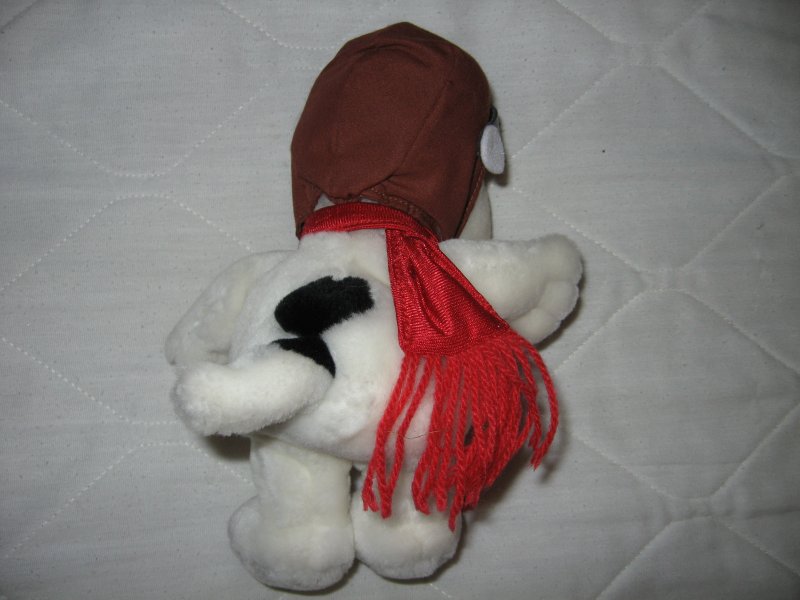 Image 2 of Peanuts snoopy avaiator mini beanie doll red scarf flight cap 9