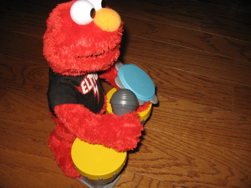 Image 2 of Sesame street Elmo Hasbro doll talks sings drums microphone castanet 