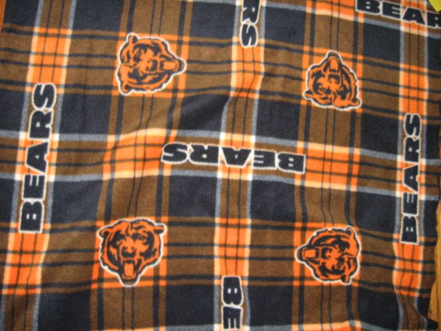 Chicago Bears football adult fleece blanket 64 X 58 New