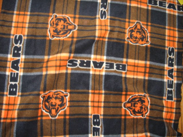 Image 0 of Chicago Bears football adult fleece blanket 64